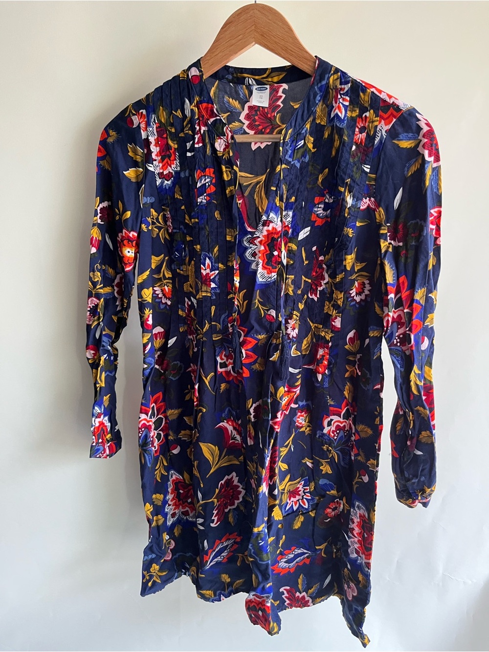Old Navy Tunic Shirt Top Floral EUC Long Sleeve Sz XS